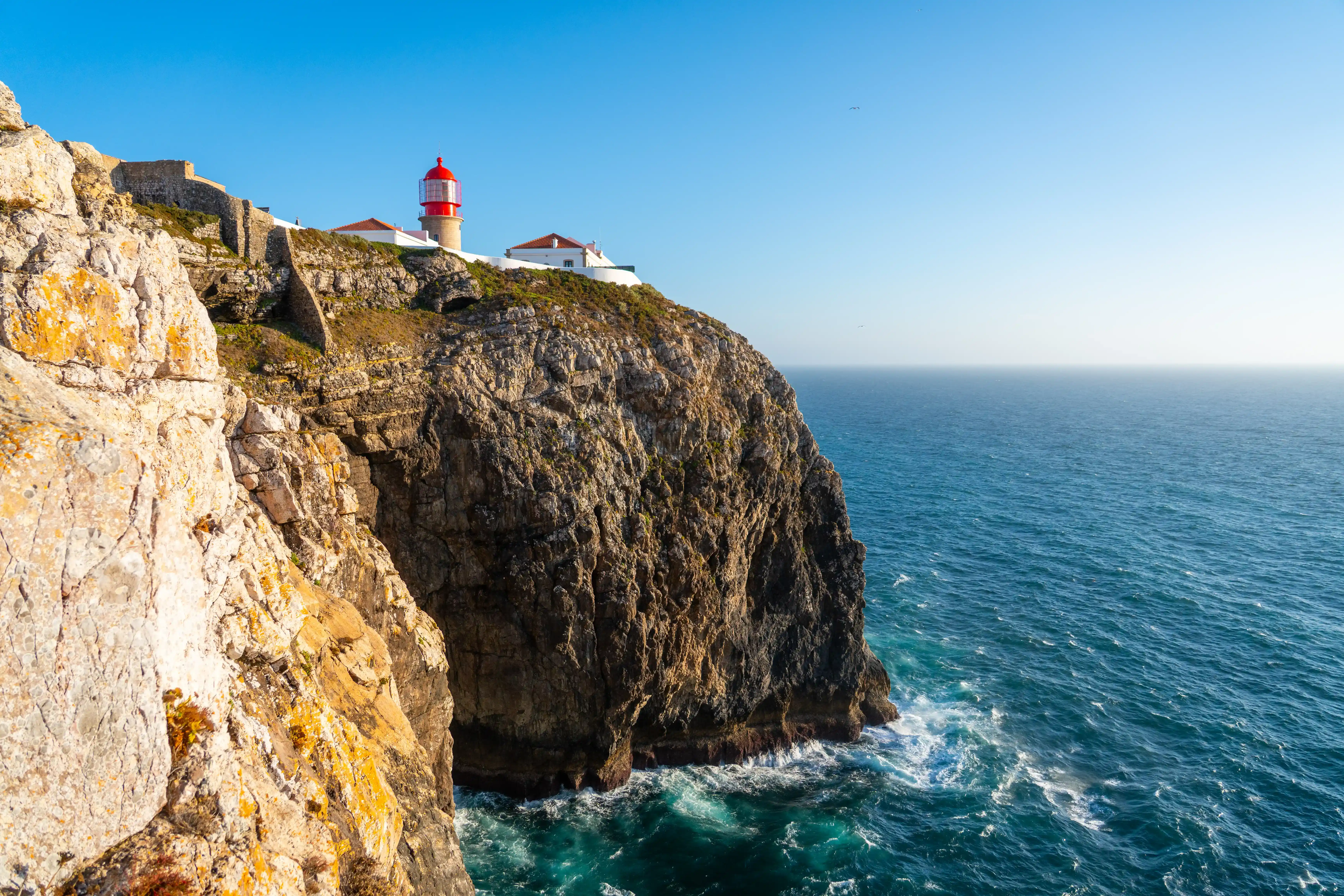 Cabo da Roca lighthouse atop the cliffs above the Atlantic